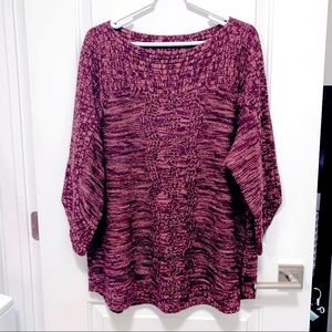 Like New Pink and Burgundy Sweater- 3/4 Sleeve